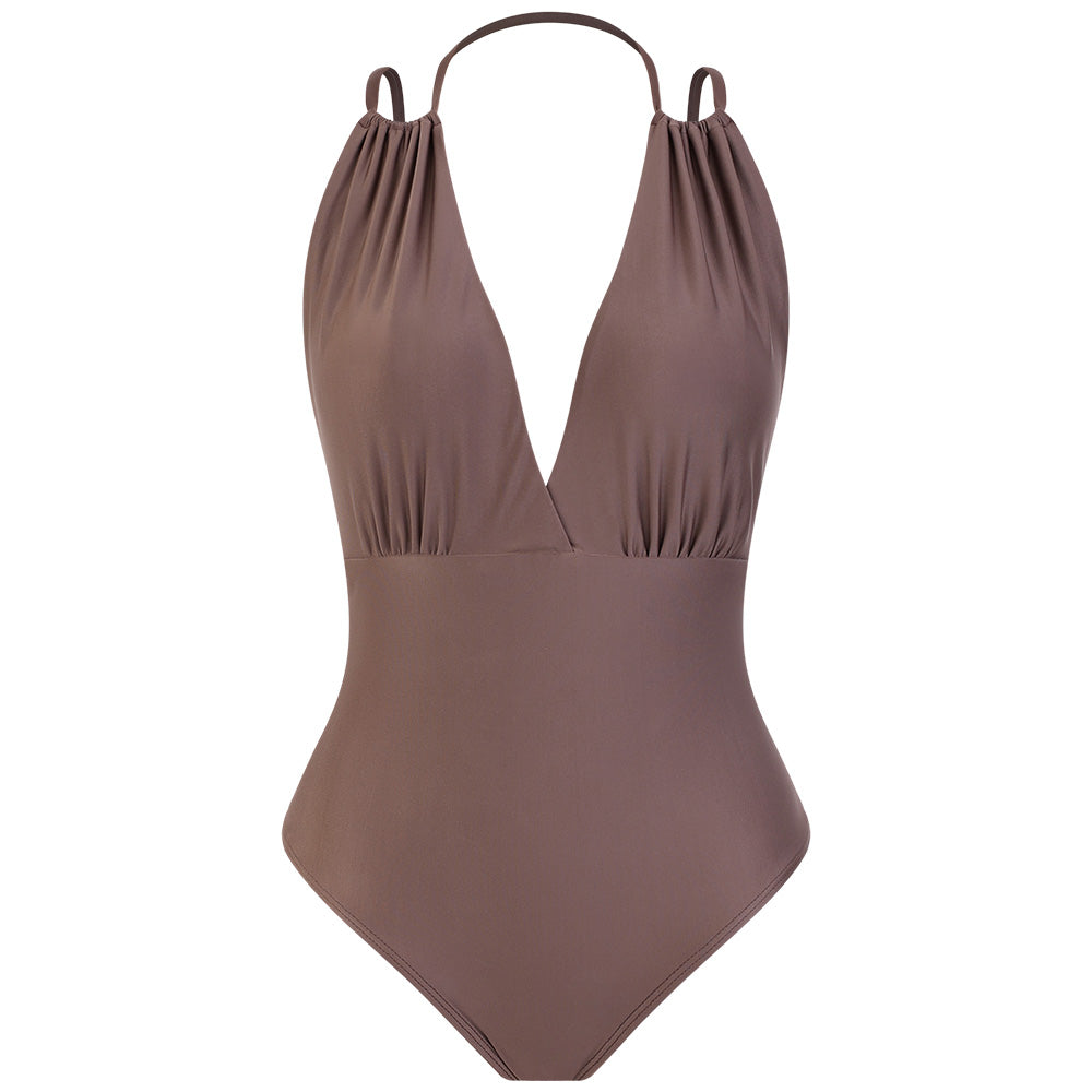 Hibiscus Brown Bodysuit