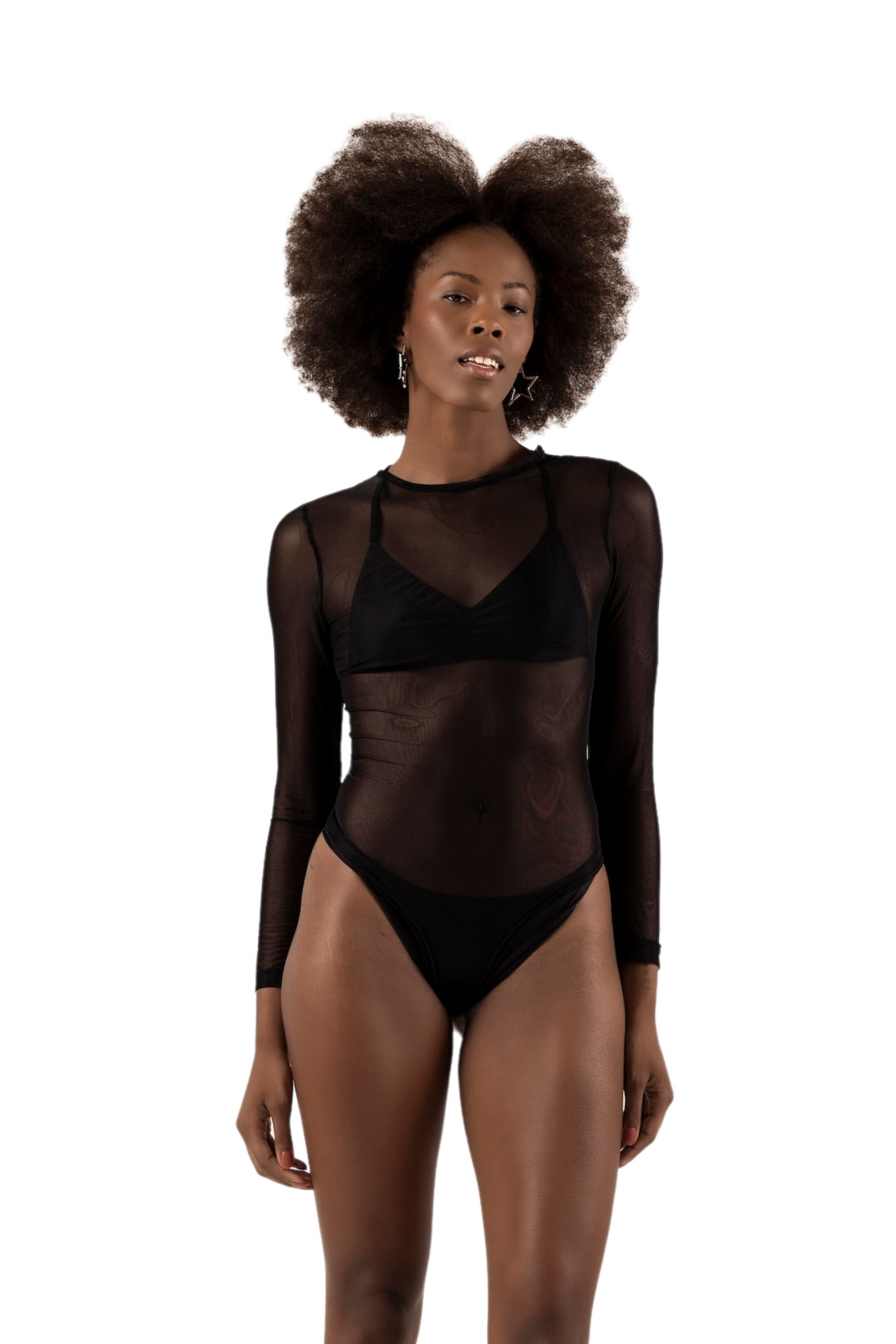 BASIC TULLE BODYSUIT BLACK